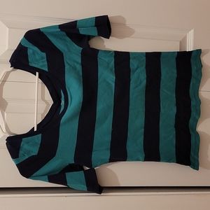 3/4 sleeve striped cotton tee